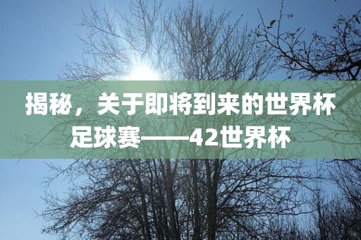 揭秘，关于即将到来的世界杯足球赛——42世界杯吉安市靖泰电力工程有限公司