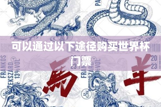 可以通过以下途径购买世界杯门票