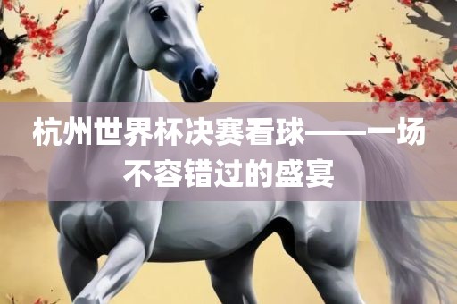 杭州世界杯决赛看球——一场不容错过的盛宴