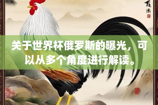 关于世界杯俄罗斯的曝光，可以从多个角度进行解读。