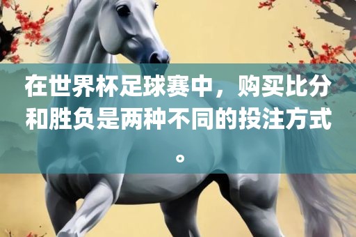 在世界杯足球赛中，购买比分和胜负是两种不同的投注方式。吉安市靖泰电力工程有限公司