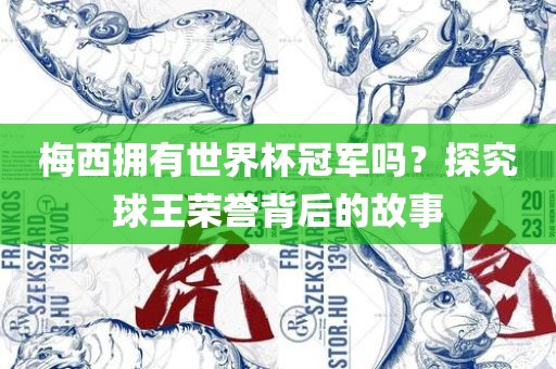 梅西拥有世界杯冠军吗？探究球王荣誉背后的故事