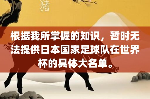 根据我所掌握的知识，暂时无法提供日本国家足球队在世界杯的具体大名单。