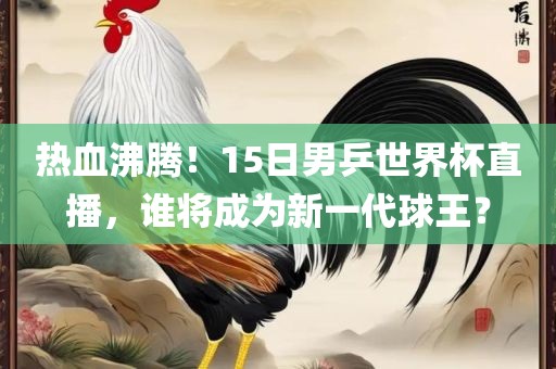热血沸腾！15日男乒世界杯直播，谁将成为新一代球王？