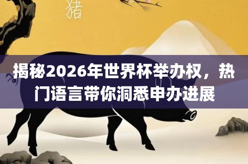 揭秘2026年世界杯举办权，热门语言带你洞悉申办进展吉安市靖泰电力工程有限公司