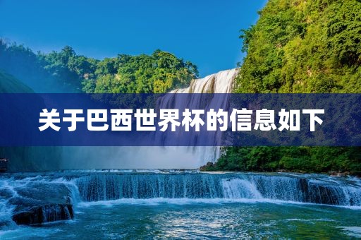 关于巴西世界杯的信息如下