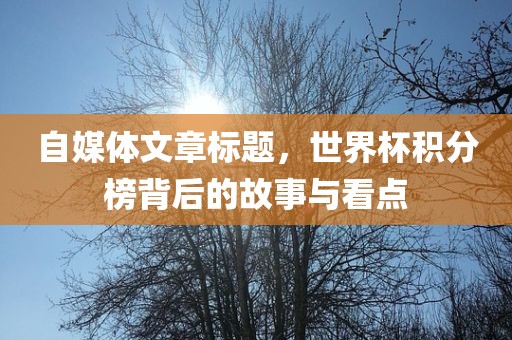 自媒体文章标题，世界杯积分榜背后的故事与看点