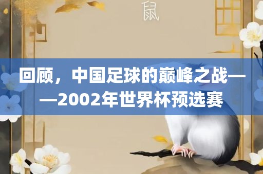回顾，中国足球的巅峰之战——2002年世界杯预选赛