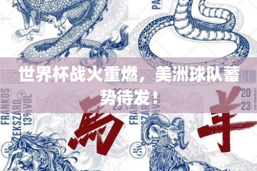 世界杯战火重燃，美洲球队蓄势待发！