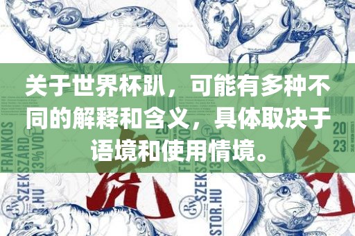 关于世界杯趴，可能有多种不同的解释和含义，具体取决于语境和使用情境。