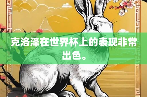 克洛泽在世界杯上的表现非常出色。