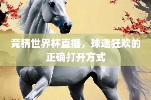 竞猜世界杯直播，球迷狂欢的正确打开方式
