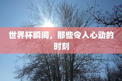 世界杯瞬间，那些令人心动的时刻