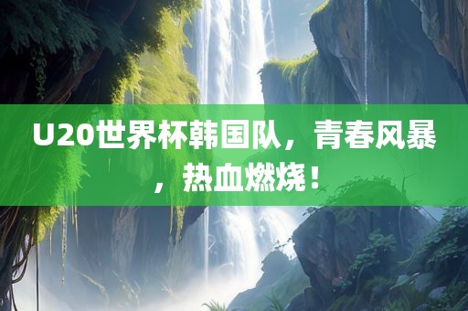 U20世界杯韩国队，青春风暴，热血燃烧！