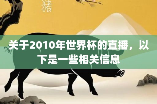 关于2010年世界杯的直播，以下是一些相关信息