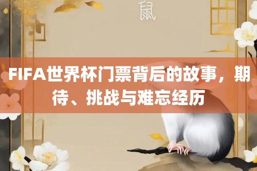 FIFA世界杯门票背后的故事，期待、挑战与难忘经历