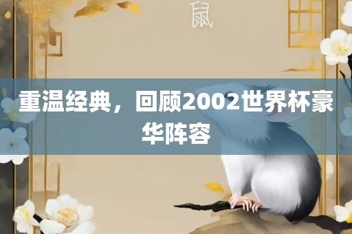 重温经典，回顾2002世界杯豪华阵容