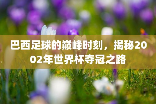 巴西足球的巅峰时刻，揭秘2002年世界杯夺冠之路