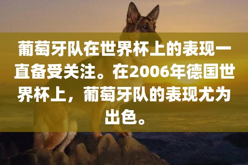 葡萄牙队在世界杯上的表现一直备受关注。在2006年德国世界杯上，葡萄牙队的表现尤为出色。