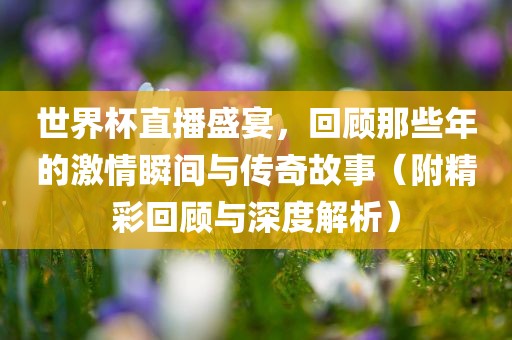 世界杯直播盛宴，回顾那些年的激情瞬间与传奇故事（附精彩回顾与深度解析）