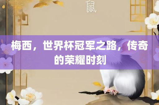 梅西，世界杯冠军之路，传奇的荣耀时刻