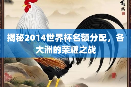 揭秘2014世界杯名额分配，各大洲的荣耀之战