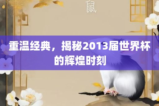 重温经典，揭秘2013届世界杯的辉煌时刻