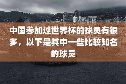 中国参加过世界杯的球员有很多，以下是其中一些比较知名的球员