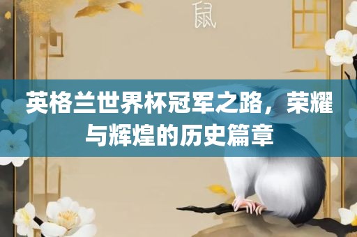 英格兰世界杯冠军之路，荣耀与辉煌的历史篇章