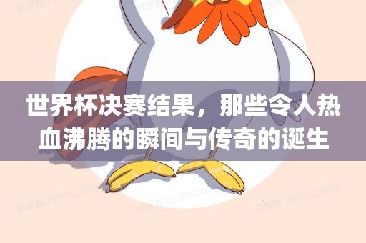 世界杯决赛结果，那些令人热血沸腾的瞬间与传奇的诞生
