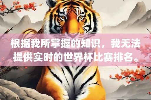 根据我所掌握的知识，我无法提供实时的世界杯比赛排名。