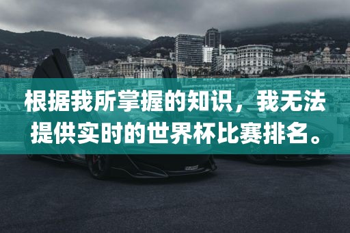 根据我所掌握的知识，我无法提供实时的世界杯比赛排名。