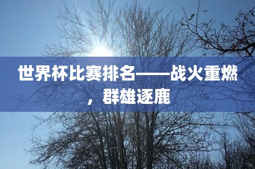 世界杯比赛排名——战火重燃，群雄逐鹿吉安市靖泰电力工程有限公司