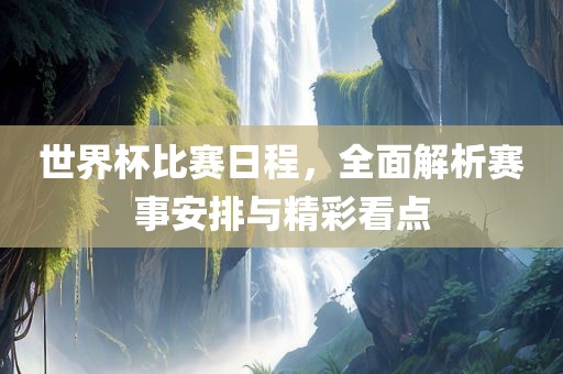 世界杯比赛日程，全面解析赛事安排与精彩看点