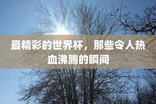 最精彩的世界杯，那些令人热血沸腾的瞬间