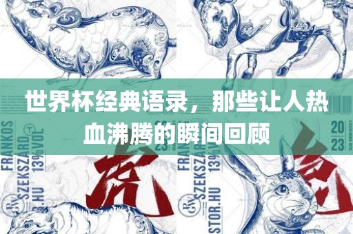 世界杯经典语录，那些让人热血沸腾的瞬间回顾