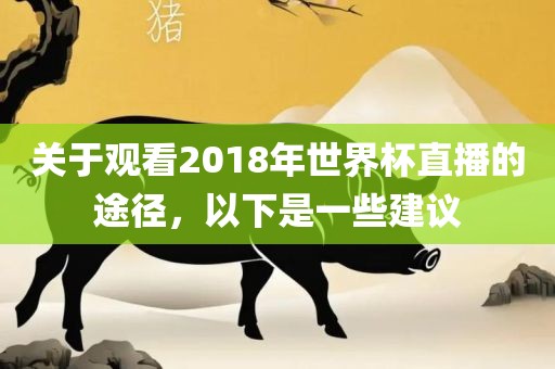 关于观看2018年世界杯直播的途径，以下是一些建议