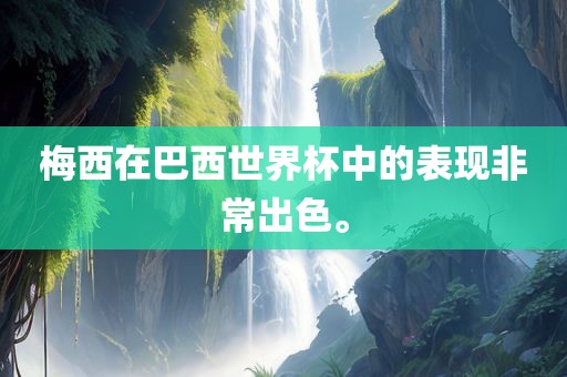 梅西在巴西世界杯中的表现非常出色。吉安市靖泰电力工程有限公司
