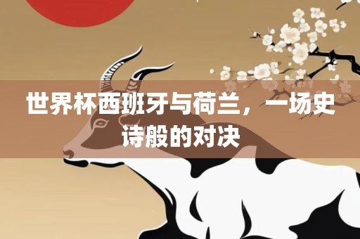世界杯西班牙与荷兰，一场史诗般的对决