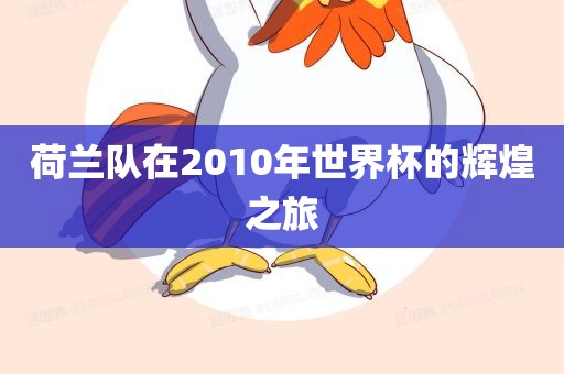 荷兰队在2010年世界杯的辉煌之旅