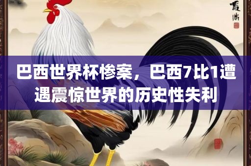 巴西世界杯惨案，巴西7比1遭遇震惊世界的历史性失利