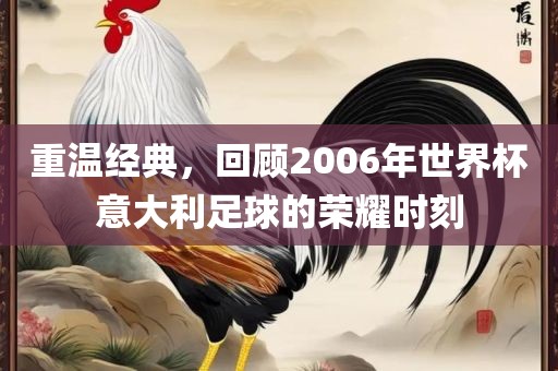 重温经典，回顾2006年世界杯意大利足球的荣耀时刻吉安市靖泰电力工程有限公司