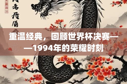 重温经典，回顾世界杯决赛——1994年的荣耀时刻吉安市靖泰电力工程有限公司