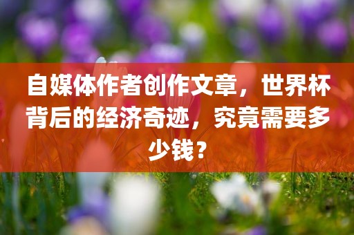 自媒体作者创作文章，世界杯背后的经济奇迹，究竟需要多少钱？