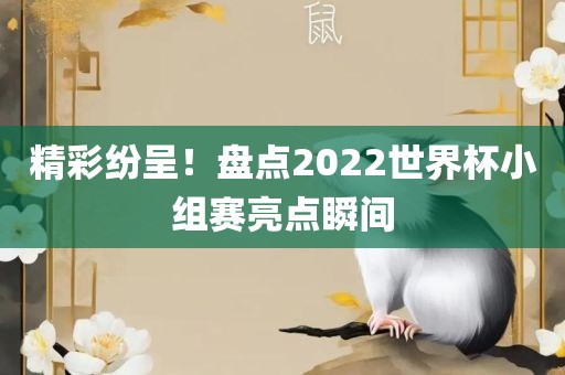 精彩纷呈！盘点2022世界杯小组赛亮点瞬间吉安市靖泰电力工程有限公司