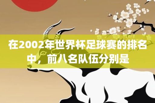 在2002年世界杯足球赛的排名中，前八名队伍分别是吉安市靖泰电力工程有限公司
