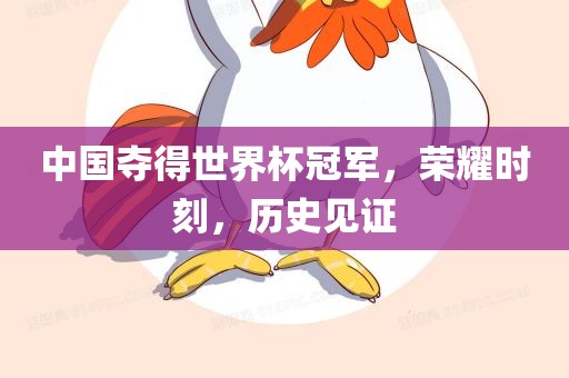 中国夺得世界杯冠军，荣耀时刻，历史见证吉安市靖泰电力工程有限公司