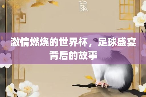 激情燃烧的世界杯，足球盛宴背后的故事吉安市靖泰电力工程有限公司