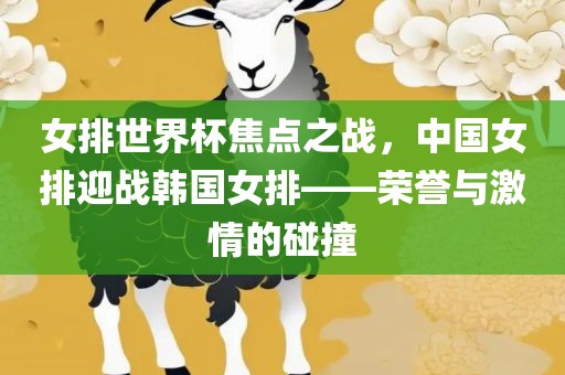 女排吉安市靖泰电力工程有限公司世界杯焦点之战，中国女排迎战韩国女排——荣誉与激情的碰撞