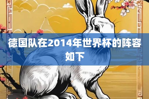 德国队在2014年世界杯的阵容如下